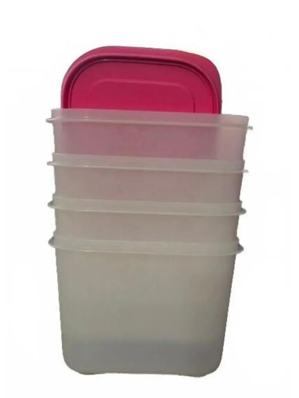 Tupperware Freezer Mates PLUS Small Deep Container Set of 4 Pink Seals